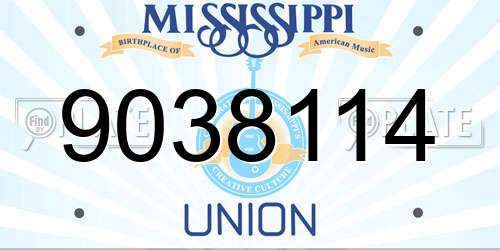 9038114 Mississippi License Plate