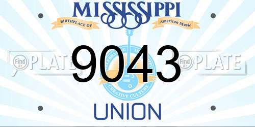 9043 Mississippi License Plate