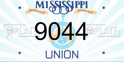 9044 Mississippi License Plate