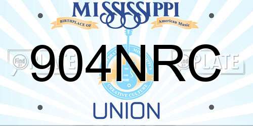 904NRC Mississippi License Plate