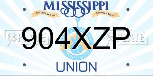 904XZP Mississippi License Plate