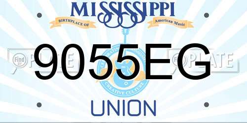 9055EG Mississippi License Plate