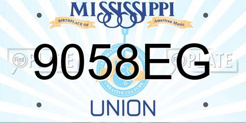 9058EG Mississippi License Plate