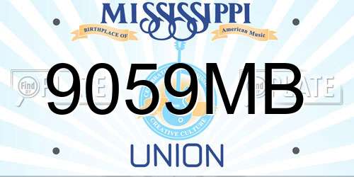 9059MB Mississippi License Plate