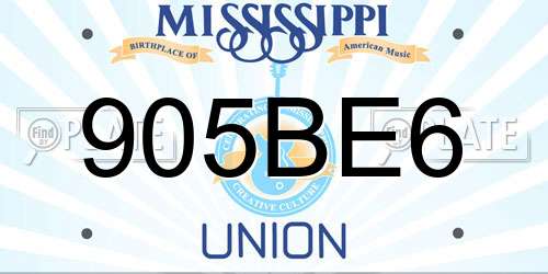 905BE6 Mississippi License Plate