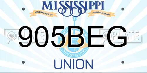 905BEG Mississippi License Plate