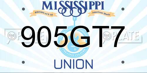 905GT7 Mississippi License Plate