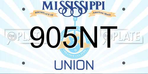 905NT Mississippi License Plate