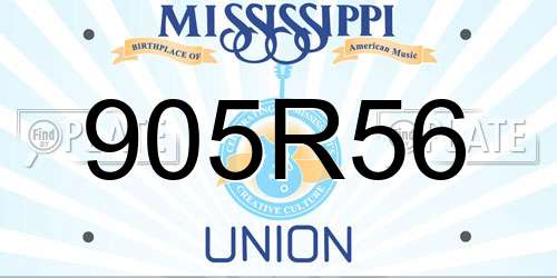 905R56 Mississippi License Plate
