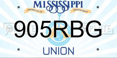 905RBG Mississippi License Plate