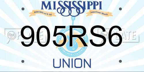 905RS6 Mississippi License Plate