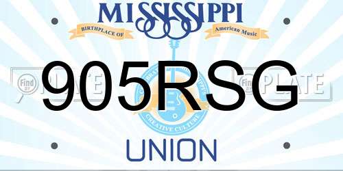 905RSG Mississippi License Plate