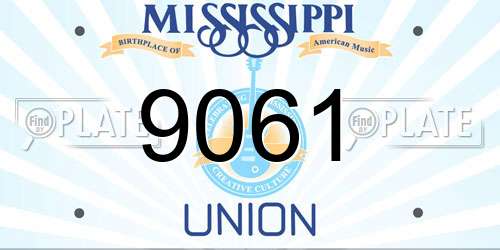 9061 Mississippi License Plate