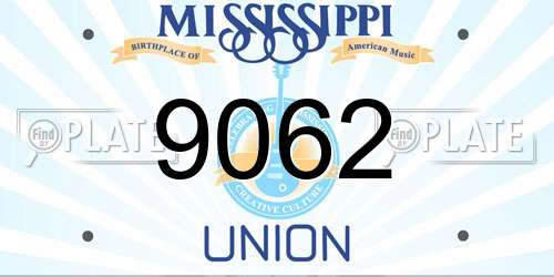 9062 Mississippi License Plate