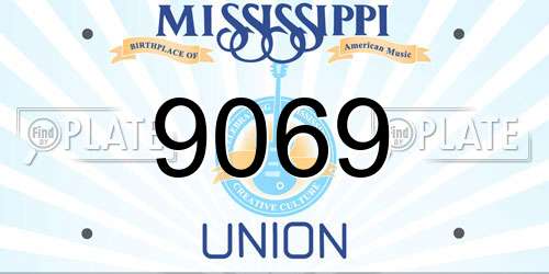 9069 Mississippi License Plate