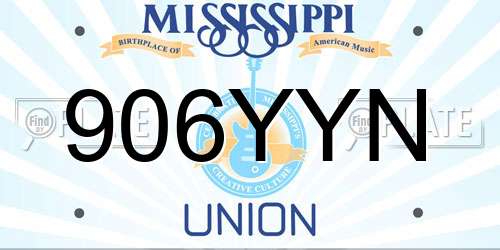 906YYN Mississippi License Plate