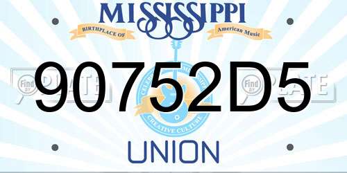 90752D5 Mississippi License Plate