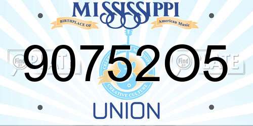 90752O5 Mississippi License Plate