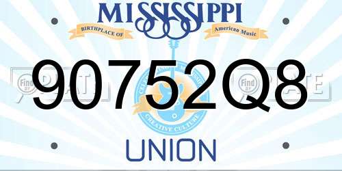 90752Q8 Mississippi License Plate