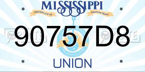 90757D8 Mississippi License Plate