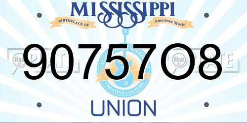 90757O8 Mississippi License Plate