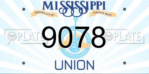 9078 Mississippi License Plate