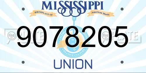 9078205 Mississippi License Plate