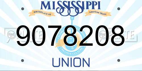 9078208 Mississippi License Plate