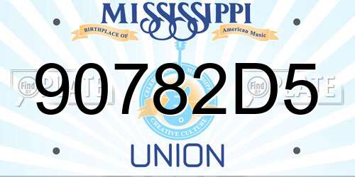 90782D5 Mississippi License Plate