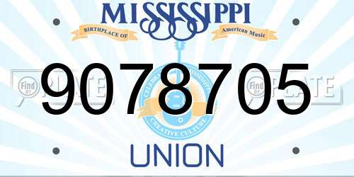 9078705 Mississippi License Plate