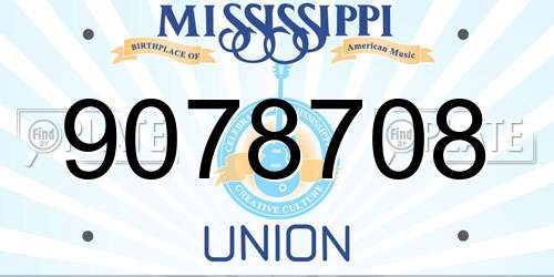 9078708 Mississippi License Plate