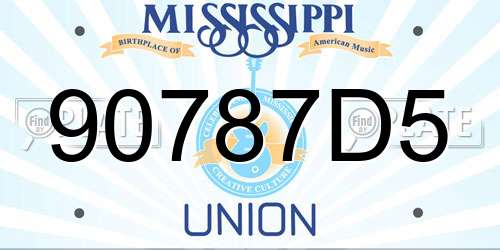90787D5 Mississippi License Plate