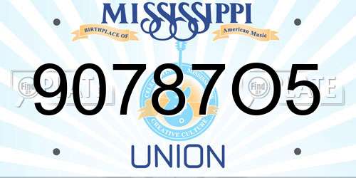90787O5 Mississippi License Plate