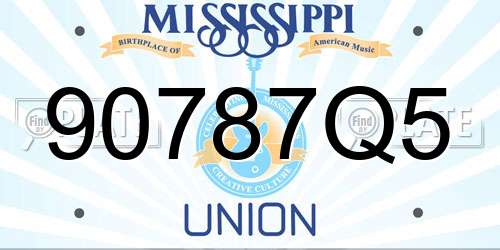 90787Q5 Mississippi License Plate