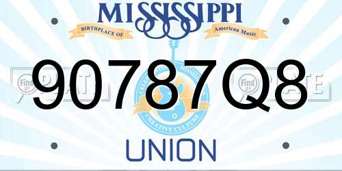 90787Q8 Mississippi License Plate