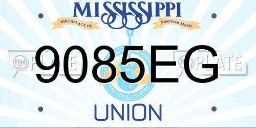 9085EG Mississippi License Plate