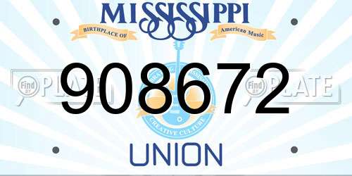 908672 Mississippi License Plate