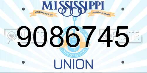 9086745 Mississippi License Plate