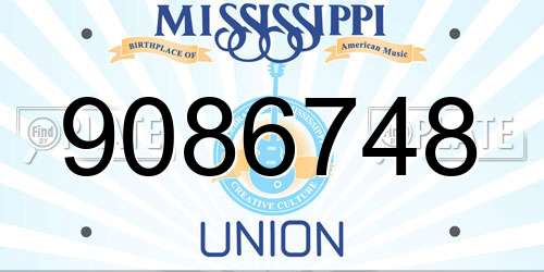 9086748 Mississippi License Plate