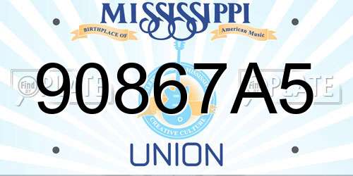 90867A5 Mississippi License Plate