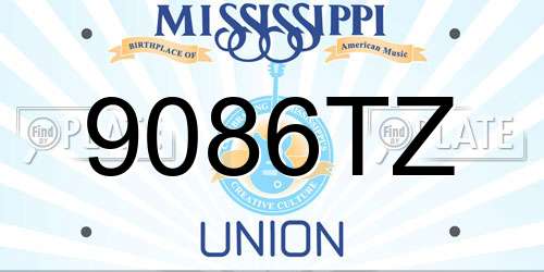 9086TZ Mississippi License Plate