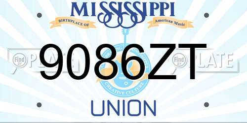 9086ZT Mississippi License Plate