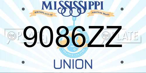 9086ZZ Mississippi License Plate