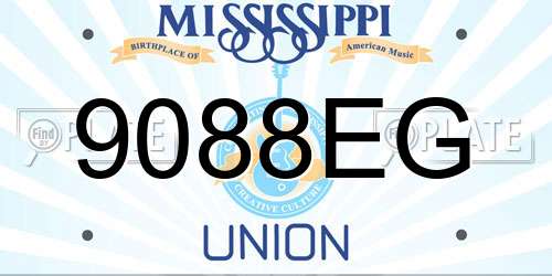 9088EG Mississippi License Plate
