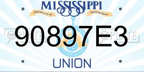 90897E3 Mississippi License Plate