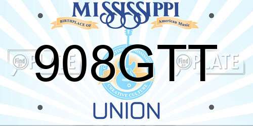 908GTT Mississippi License Plate