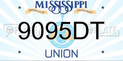 9095DT Mississippi License Plate