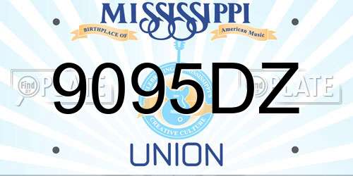 9095DZ Mississippi License Plate