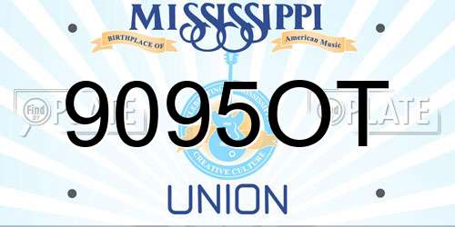 9095OT Mississippi License Plate