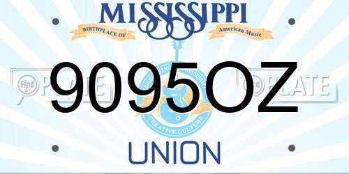 9095OZ Mississippi License Plate